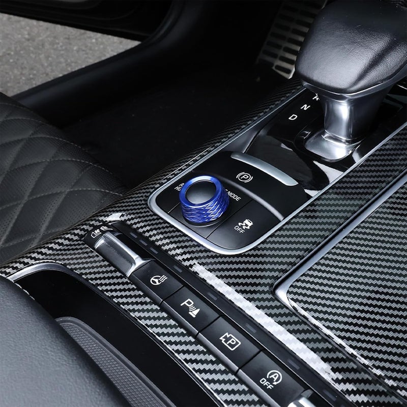 Amzcar Premium Aluminum Alloy Drive Mode Knob Cover Compatible with Kia Stinger 2018-2023 Accessories, Scratch-Proof, Weighted Feel (Blue) - Image 2